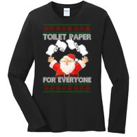 Santa Toilet Paper For Everyone Ugly Christmas Sweater Ladies Long Sleeve Shirt