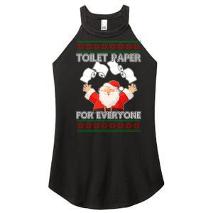 Santa Toilet Paper For Everyone Ugly Christmas Sweater Women's Perfect Tri Rocker Tank