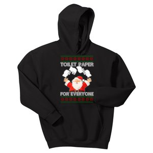 Santa Toilet Paper For Everyone Ugly Christmas Sweater Kids Hoodie