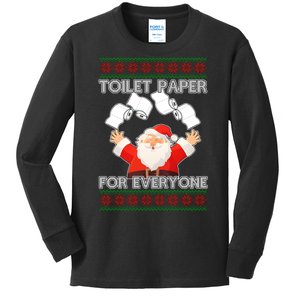 Santa Toilet Paper For Everyone Ugly Christmas Sweater Kids Long Sleeve Shirt