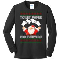 Santa Toilet Paper For Everyone Ugly Christmas Sweater Kids Long Sleeve Shirt