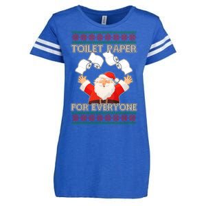 Santa Toilet Paper For Everyone Ugly Christmas Sweater Enza Ladies Jersey Football T-Shirt