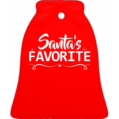 Santa's Favorite Ceramic Bell Ornament