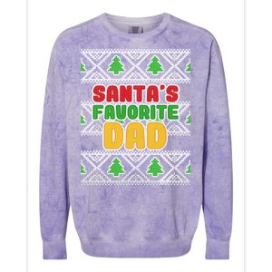 Santa's Favorite Dad Ugly Sweater Colorblast Crewneck Sweatshirt