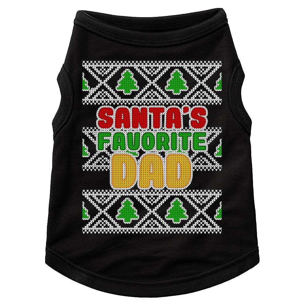 Santa's Favorite Dad Ugly Sweater Doggie Tank