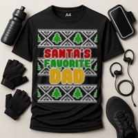 Santa's Favorite Dad Ugly Sweater Cooling Performance Crew T-Shirt