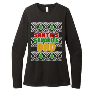 Santa's Favorite Dad Ugly Sweater Womens CVC Long Sleeve Shirt