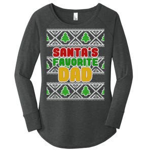 Santa's Favorite Dad Ugly Sweater Women's Perfect Tri Tunic Long Sleeve Shirt