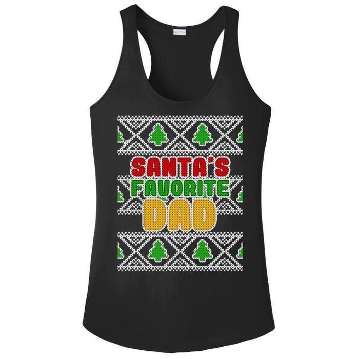 Santa's Favorite Dad Ugly Sweater Ladies PosiCharge Competitor Racerback Tank