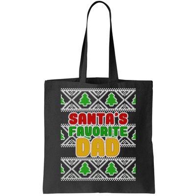 Santa's Favorite Dad Ugly Sweater Tote Bag