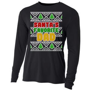 Santa's Favorite Dad Ugly Sweater Cooling Performance Long Sleeve Crew