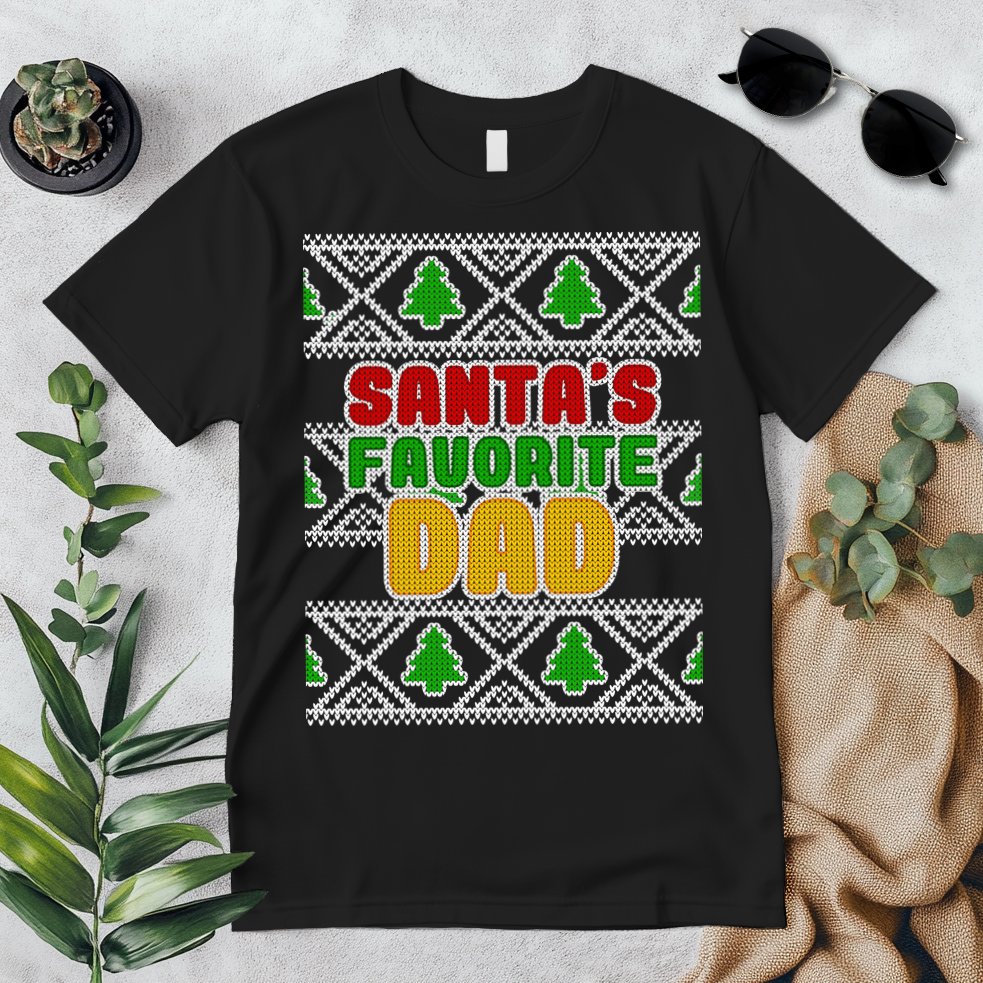 Santa's Favorite Dad Ugly Sweater Premium T-Shirt