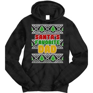 Santa's Favorite Dad Ugly Sweater Tie Dye Hoodie