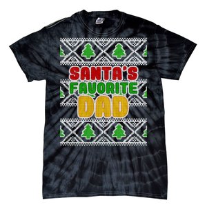 Santa's Favorite Dad Ugly Sweater Tie-Dye T-Shirt