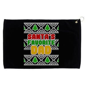 Santa's Favorite Dad Ugly Sweater Grommeted Golf Towel