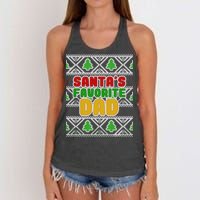 Santa's Favorite Dad Ugly Sweater Women's Knotted Racerback Tank