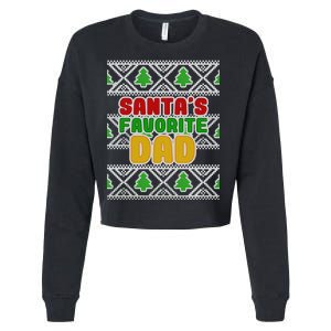 Santa's Favorite Dad Ugly Sweater Cropped Pullover Crew