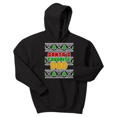 Santa's Favorite Dad Ugly Sweater Kids Hoodie