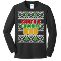 Santa's Favorite Dad Ugly Sweater Kids Long Sleeve Shirt