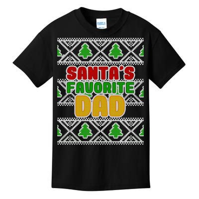 Santa's Favorite Dad Ugly Sweater Kids T-Shirt