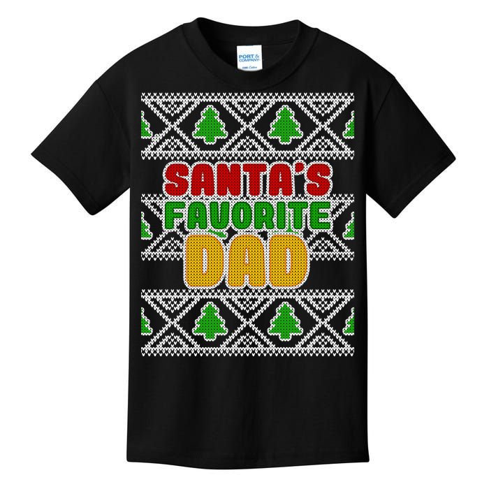 Santa's Favorite Dad Ugly Sweater Kids T-Shirt