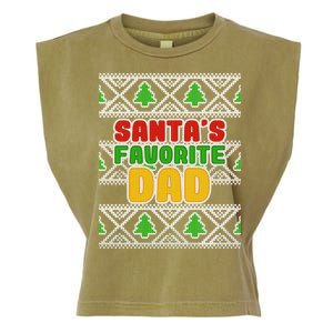 Santa's Favorite Dad Ugly Sweater Garment-Dyed Women's Muscle Tee