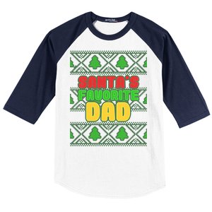 Santa's Favorite Dad Ugly Sweater Baseball Sleeve Shirt