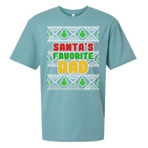 Santa's Favorite Dad Ugly Sweater Sueded Cloud Jersey T-Shirt