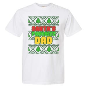 Santa's Favorite Dad Ugly Sweater Garment-Dyed Heavyweight T-Shirt