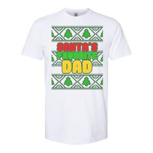 Santa's Favorite Dad Ugly Sweater Softstyle CVC T-Shirt