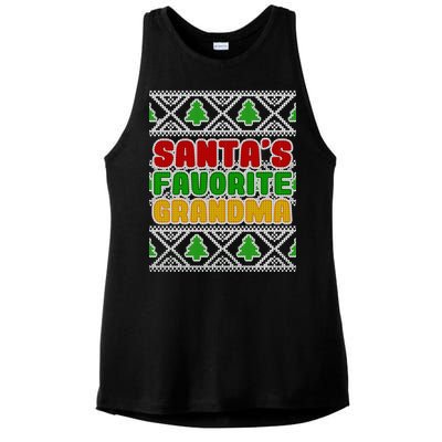 Santa's Favorite Grandma Ugly Sweater Ladies PosiCharge Tri-Blend Wicking Tank