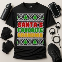 Santa's Favorite Grandma Ugly Sweater Cooling Performance Crew T-Shirt