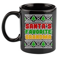 Santa's Favorite Grandma Ugly Sweater 11oz C Handle Ceramic Mug