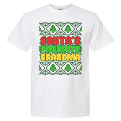 Santa's Favorite Grandma Ugly Sweater Garment-Dyed Heavyweight T-Shirt