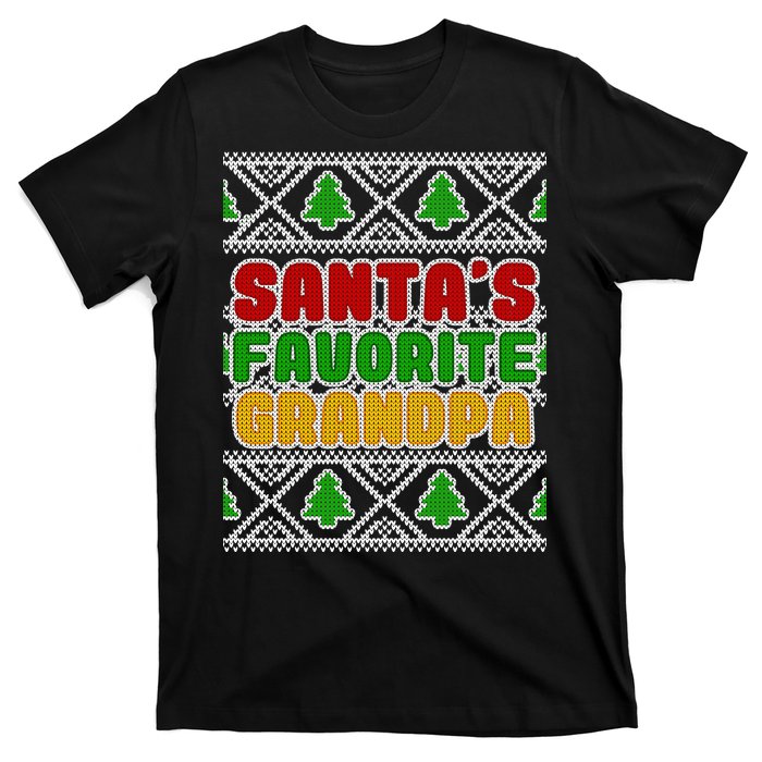 Santa's Favorite Grandpa Ugly Sweater T-Shirt