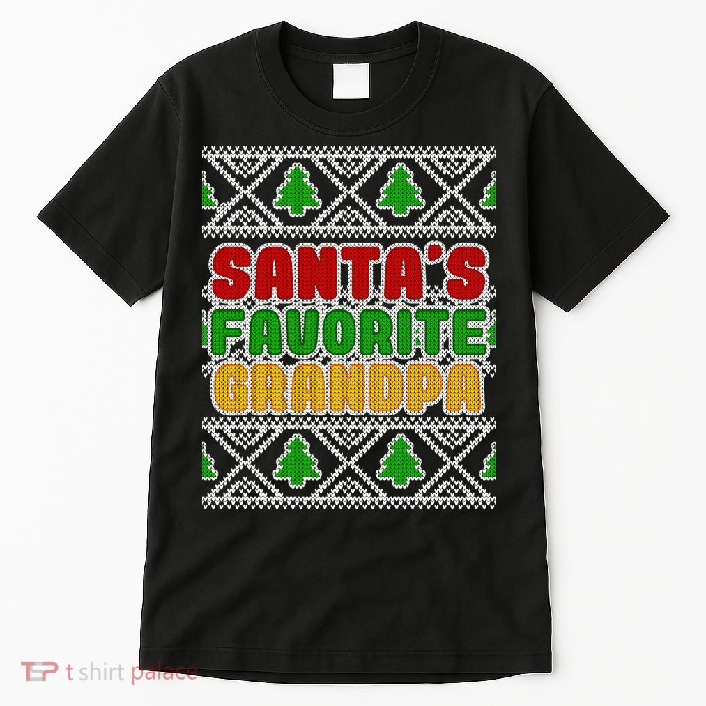 Santa's Favorite Grandpa Ugly Sweater Tall T-Shirt