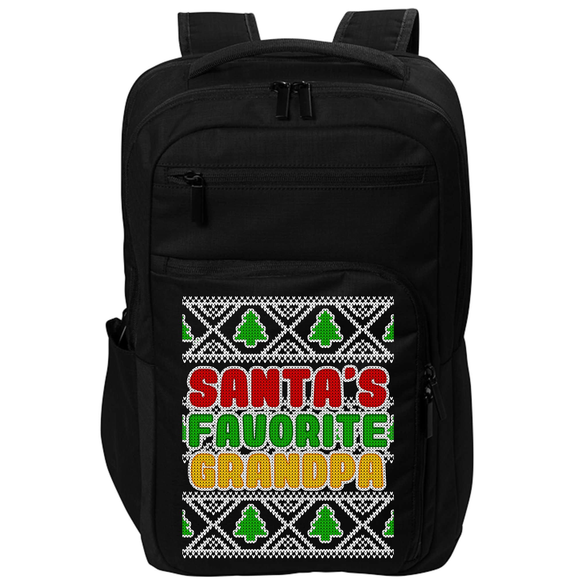 Santa's Favorite Grandpa Ugly Sweater Impact Tech Backpack