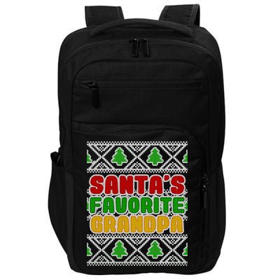 Santa's Favorite Grandpa Ugly Sweater Impact Tech Backpack