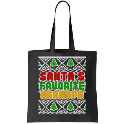 Santa's Favorite Grandpa Ugly Sweater Tote Bag