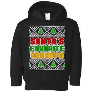 Santa's Favorite Grandpa Ugly Sweater Toddler Hoodie