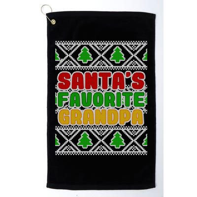 Santa's Favorite Grandpa Ugly Sweater Golf Towel