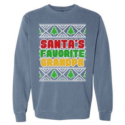 Santa's Favorite Grandpa Ugly Sweater Garment-Dyed Sweatshirt