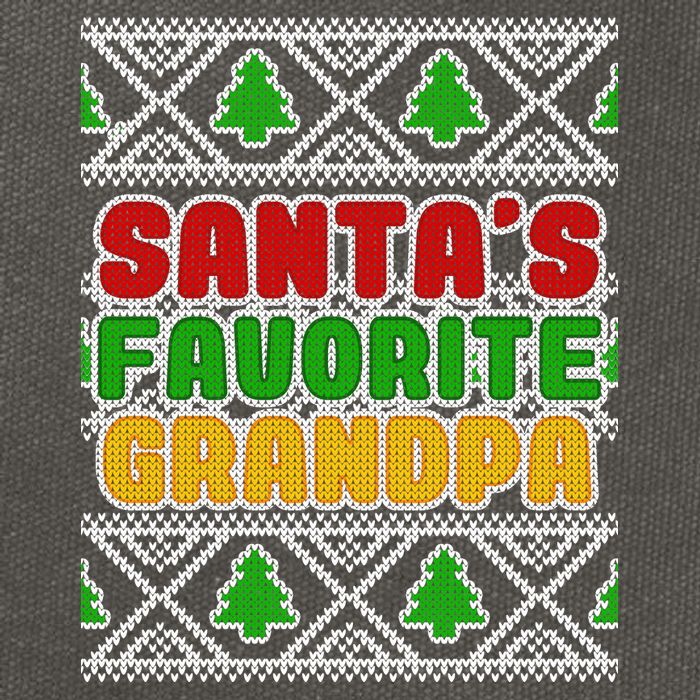 Santa's Favorite Grandpa Ugly Sweater Cotton Canvas Backpack