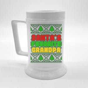 Santa's Favorite Grandpa Ugly Sweater Beer Stein