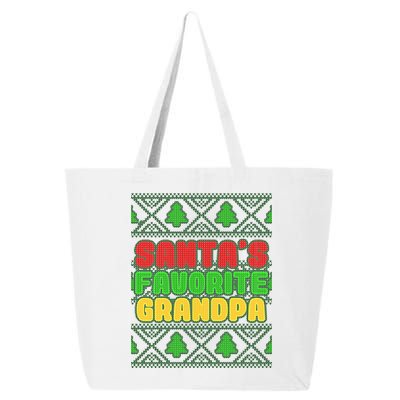 Santa's Favorite Grandpa Ugly Sweater 25L Jumbo Tote