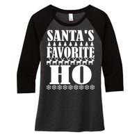 Santa's Favorite Ho Women's Tri-Blend 3/4-Sleeve Raglan Shirt