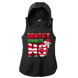 Santa's Favorite Ho Funny X-Mas Ladies PosiCharge Tri-Blend Wicking Draft Hoodie Tank