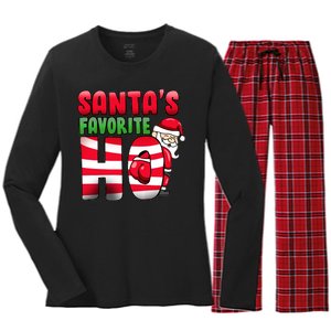 Santa's Favorite Ho Funny X-Mas Women's Long Sleeve Flannel Pajama Set 