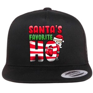 Santa's Favorite Ho Funny X-Mas Flat Bill Trucker Hat