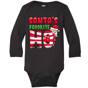 Santa's Favorite Ho Funny X-Mas Baby Long Sleeve Bodysuit